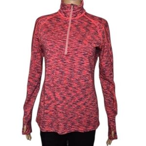 Athleta Top Half Zip Pullover Mendoza Abstract Space Dye  Running Womens Size S